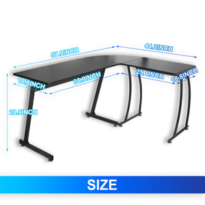Segawe 58" Computer Gaming Laptop Table L Shaped Desk Workstation Home Office Desk