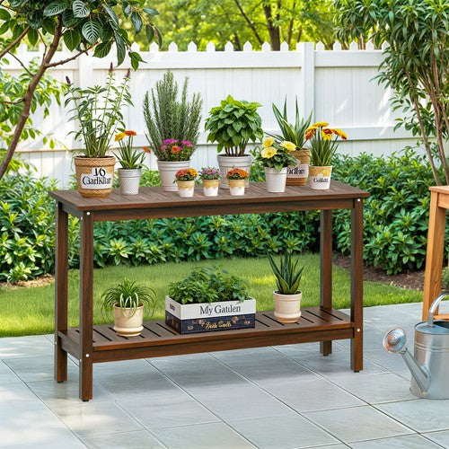 Segawe Console Table 48" Patio Side Accent Table Multifunctional w/Foot Sliders Coffee