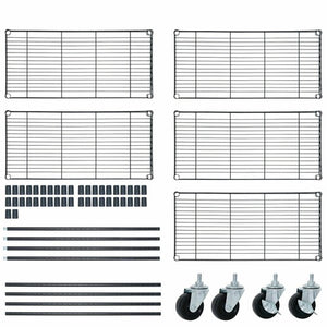 Segawe 5-Tier Shelves Wire Unit Rack Large Space Storage Rolling with 4 Wheel Casters