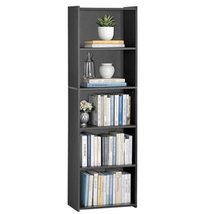 Segawe 5-Tier BookShelf with Open Storage Shelf Storage Rack for Bedroom Display Black