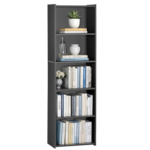 Segawe 5-Tier BookShelf with Open Storage Shelf Storage Rack for Bedroom Display Black