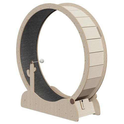 Segawe 47" Natural Wood Cat Wheel Exerciser for Indoor Cats Safety Cat Treadmill Large