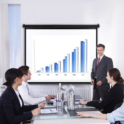 Segawe 72" Roll Down Pull Down Projection Projector Screen 4:3 HD Movie Theater Black