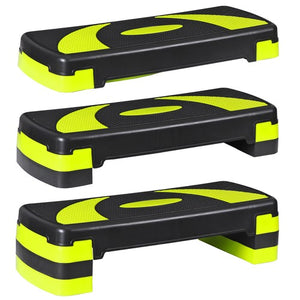 Segawe  31'' Fitness Aerobic Step Adjust 4"- 6 - 8" Exercise Stepper With Risers Yellow