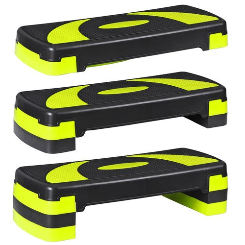 Segawe  31'' Fitness Aerobic Step Adjust 4"- 6 - 8" Exercise Stepper With Risers Yellow