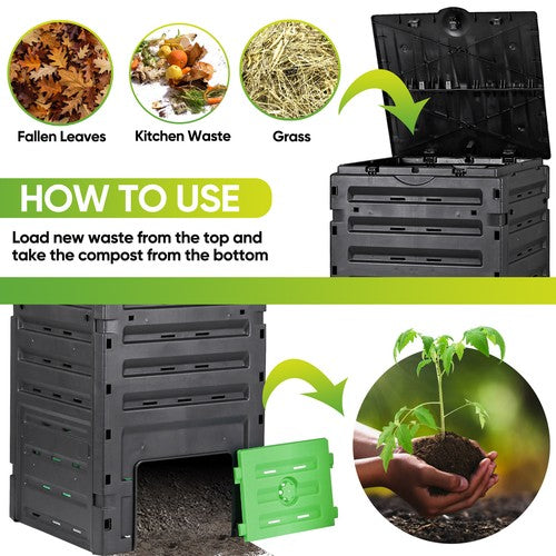 Segawe Large Garden Compost Bin 120 Gallon Outdoor Composter Bin from BPA Free Material
