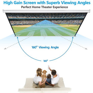 Segawe 80'' Portable Projector Screen 16:9 4K HD Projection Screen Pull Down for Home