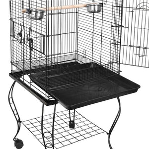 Segawe 64" Rolling Bird Cage w/Open Play Top for Small Parrot Cockatiel Parakeet Home