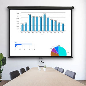 Segawe 72" Roll Down Pull Down Projection Projector Screen 4:3 HD Movie Theater Black