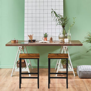 Segawe Set of 2 Bar Stools Bar Chairs Kitchen Breakfast With Footrest Industrial Indoor