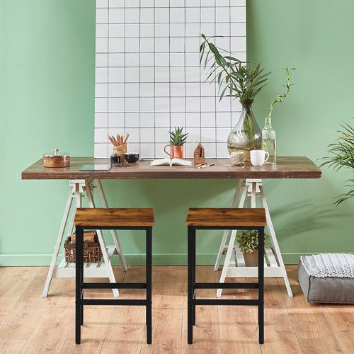 Segawe Set of 2 Bar Stools Bar Chairs Kitchen Breakfast With Footrest Industrial Indoor