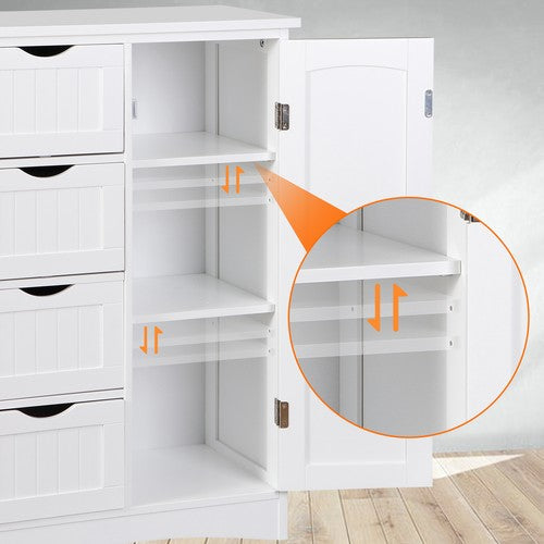 Segawe Wooden Floor Cabinet Side Storage Organizer Bathroom Furniture Home w/4 Drawers