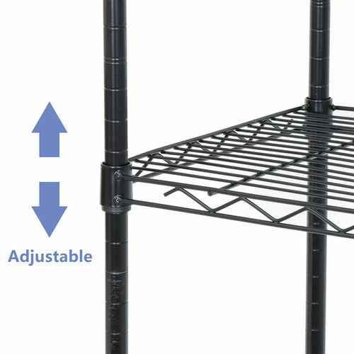 Segawe 5-Tier Shelves Wire Unit Rack Large Space Storage Rolling with 4 Wheel Casters