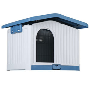 Segawe Large Plastic Dog House Indoor Outdoor Dog Kennel Waterproof Puppy Shelter Blue