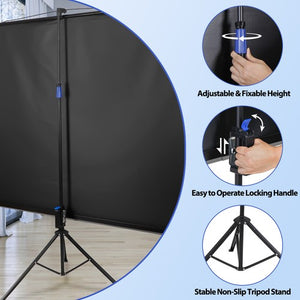 Segawe Projector Screen with Stand 84 inch for Movie or Office Presentation 16:9 HD