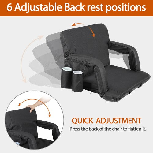 Segawe 25" Wide Stadium Seat for Bleachers with Back Support Waterproof Stadium Chair