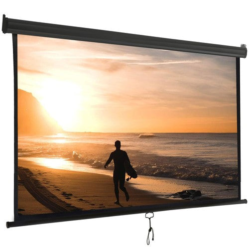 Segawe 120'' Projector Screen Projection Screen Manual Pull Down HD 1:1 Format Black