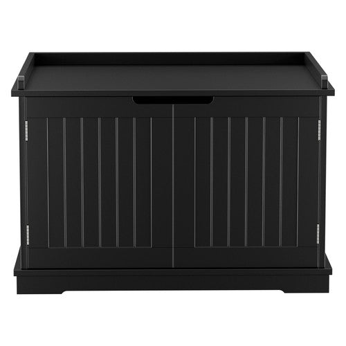 Segawe Cat Litter Box Enclosure Hidden Cat Washroom Furniture Cat House Table Black