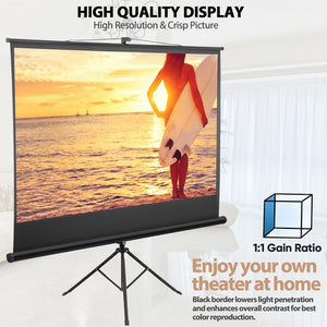 Segawe Projector Screen with Stand 84 inch for Movie or Office Presentation 16:9 HD