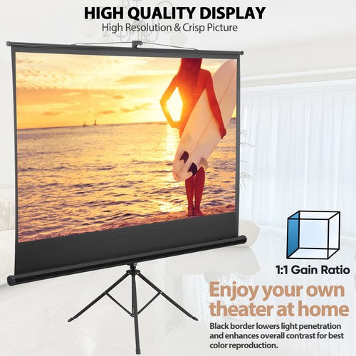 Segawe Projector Screen with Stand 84 inch for Movie or Office Presentation 16:9 HD