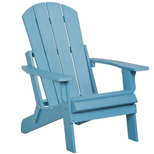 Segawe Folding Adirondack Chair Poly Patio Chair Fire Pit Chair Weather Resistant Blue