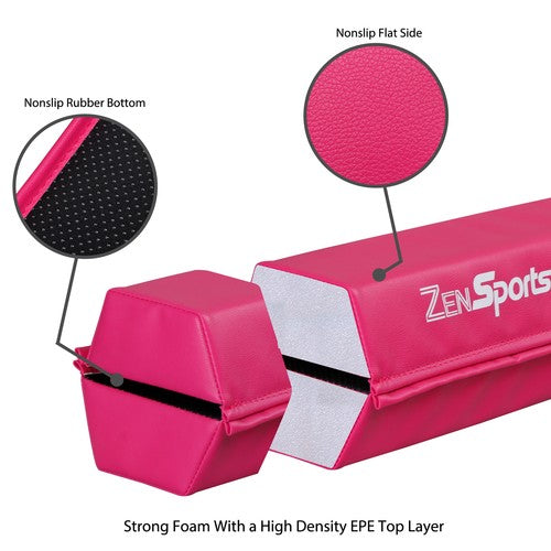Segawe 6' Pink Balance Beam Extra Firm Vinyl Folding Gymnastics Beam W/ Handle For Home