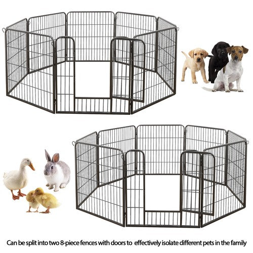 Segawe 32 Inch Heavy Duty Dog Playpen 16 Panels Exercise Pen Pet Fence Cage with Doors