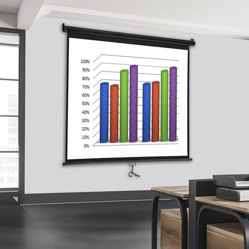 Segawe 72" Roll Down Pull Down Projection Projector Screen 4:3 HD Movie Theater Black