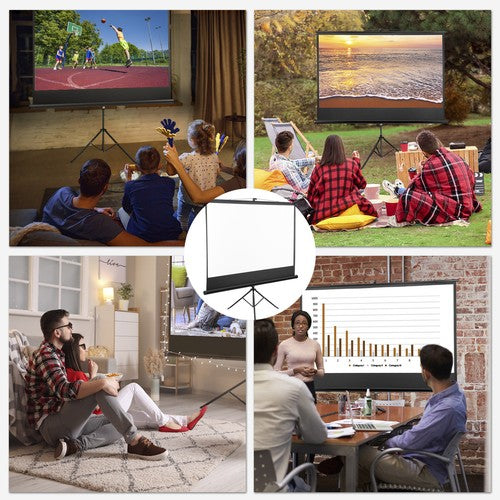Segawe Projector Screen with Stand 84 inch for Movie or Office Presentation 16:9 HD