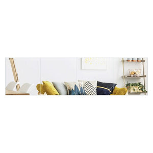 Segawe 14"x 4PCS Frameless Wall Mirror Set Tiles Full Length Make Up Mirror for Bedroom