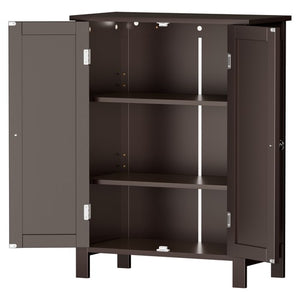 Segawe Wooden Storage Cabinet w/ 2 Doors Bathroom Floor Kitchen Cupboard Grey
