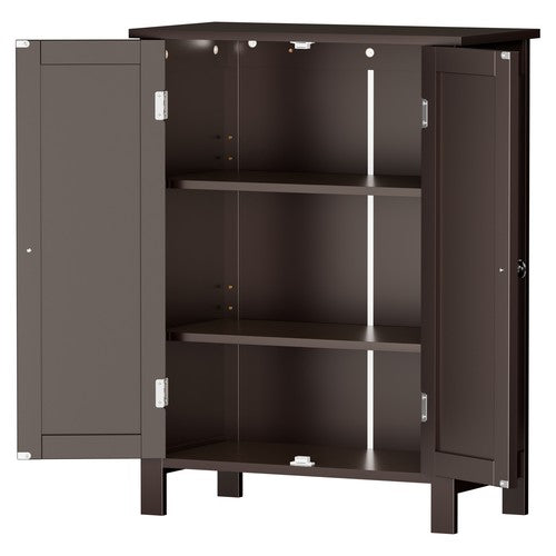 Segawe Wooden Storage Cabinet w/ 2 Doors Bathroom Floor Kitchen Cupboard Grey