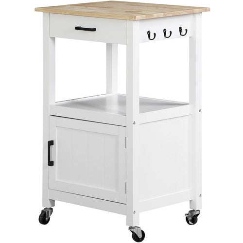 Segawe Rolling Kitchen Island Cart on Swivel Wheels Kitchen Storage Cabinet w/ 3 Hooks