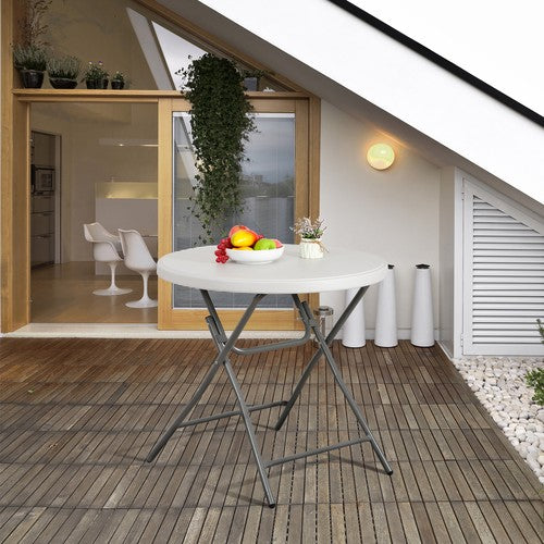 Segawe 32" Round High Top Folding Camping Table Portable Outdoor Party Patio Cocktail