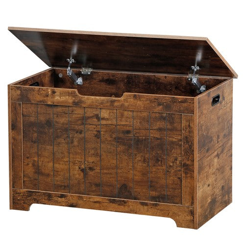 Segawe Chest Storage Trunk Wood Bedroom Large Box Blanket Books Shoes Toys Rust Brown
