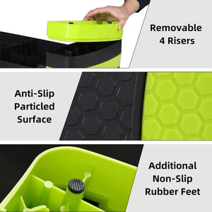 Segawe  31'' Fitness Aerobic Step Adjust 4"- 6 - 8" Exercise Stepper With Risers Yellow