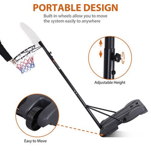 Segawe Basketball Hoop Outdoor Adjustable 5.5-7 Ft Portable Basketball Goals Stand Kids