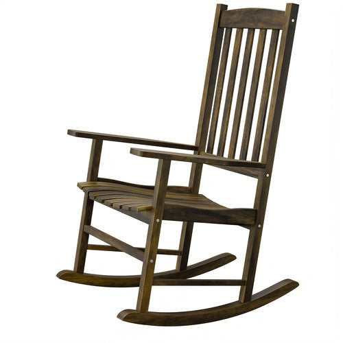 Segawe 2PCS Natural Patio Rocking Chair Poly Porch with Slat Backrest Smooth Armrests