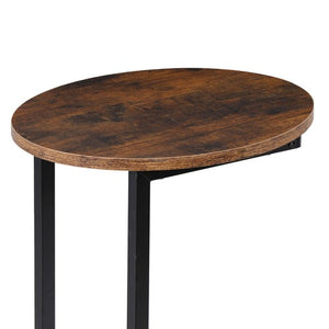 Segawe Side Table Small End Table C Shaped Coffee Sofa Table w/ Metal Frame for Bedroom