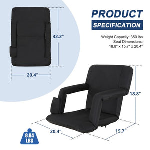 Segawe Wide Stadium Seats Chairs For Bleachers w/Back Cushion 5 Reclining Position