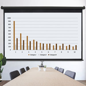 Segawe 80 inch 16:9 HD Projector Screen Pull Down Projection Screen Home Cinema Black