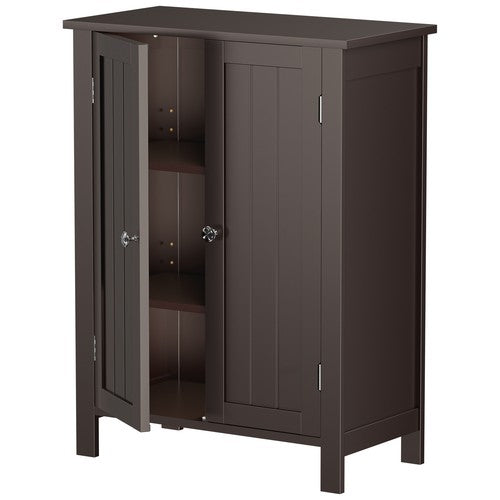 Segawe Wooden Storage Cabinet w/ 2 Doors Bathroom Floor Kitchen Cupboard Grey