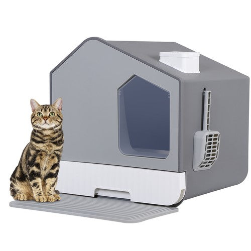 Segawe Extra Large Enclosed Cat Litter Box with Mat and Litter Scoop Anti-Splashing XL