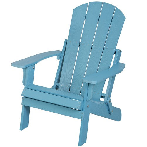 Segawe Folding Adirondack Chair Poly Patio Chair Fire Pit Chair Weather Resistant Blue