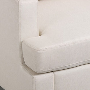 Segawe Accent Chair Mid-Century Comfy Upholstered Lounge Arm Chair with Pillow Beige