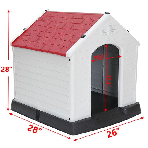 Segawe Outdoor Dog House Water Resistant Dog House Shelter for Small to Medium Size Red
