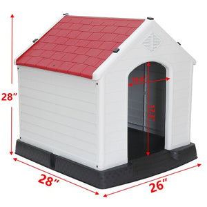 Segawe Outdoor Dog House Water Resistant Dog House Shelter for Small to Medium Size Red