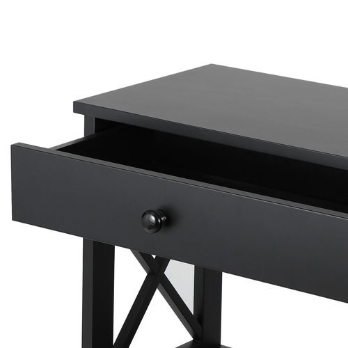 Segawe 3 Tiers Console Table w/Drawer Sofa Table Hallway Durable Storage Shelf Black
