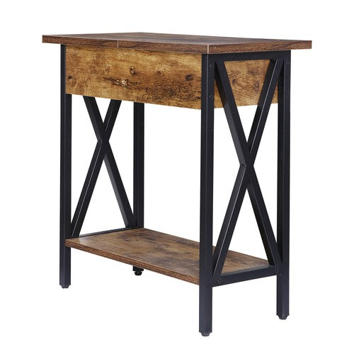 Segawe 24'' Side Table with USB Ports and Outlets X-Design Narrow Sofa Side Table Home