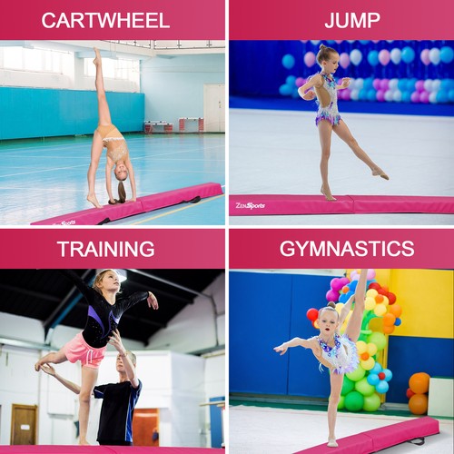 Segawe 6' Pink Balance Beam Extra Firm Vinyl Folding Gymnastics Beam W/ Handle For Home